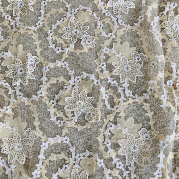Cream Floral Lace-like Scarf - Picture 3 of 5